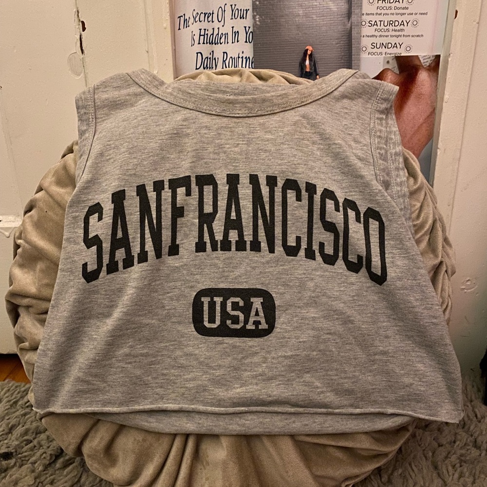 Cropped grey shirt